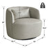 Ashlie Leather Swivel Barrel Chair - Stylish Swivel Chair | Living Room Swivel Accent Chairs | Kinwell Furniture | Most Comfortable Swivel Chairs